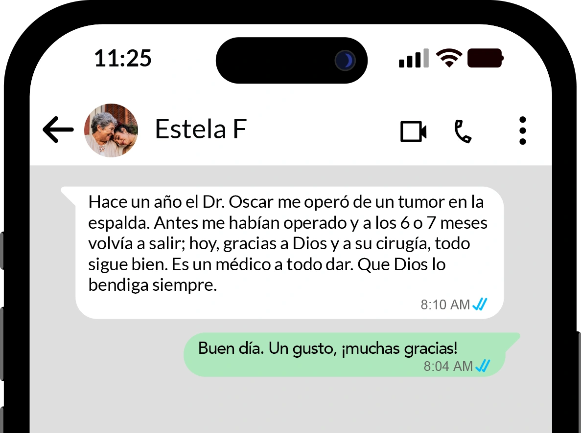 Testimonio de paciente por WhatsApp 3